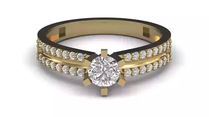 Single Stone Diamond Engagement Wedding Ring 3DM STL 60