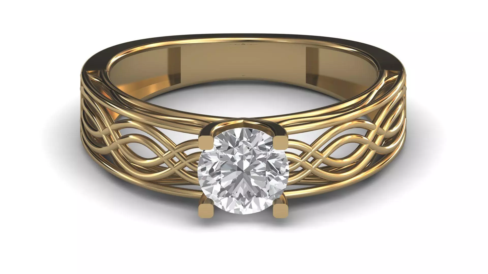 Single Stone Diamond Engagement Wedding Ring 3DM STL 6 3D print model