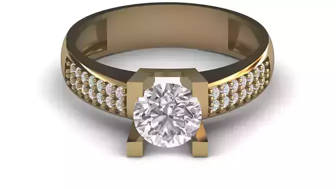 Single Stone Diamond Engagement Wedding Ring 3DM STL 59