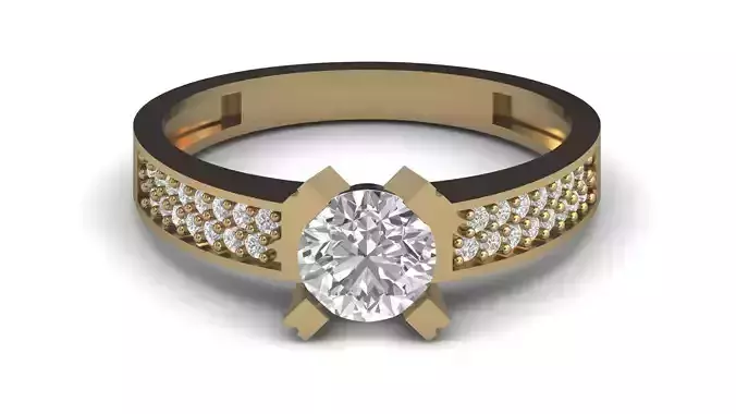 Single Stone Diamond Engagement Wedding Ring 3DM STL 58