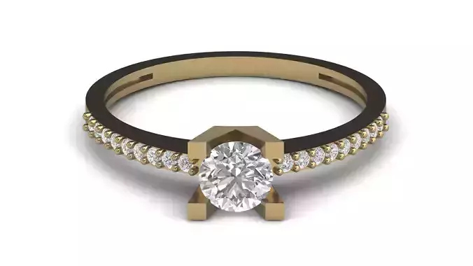 Single Stone Diamond Engagement Wedding Ring 3DM STL 56