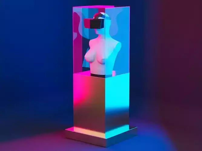 Statue Retro VR 3D model