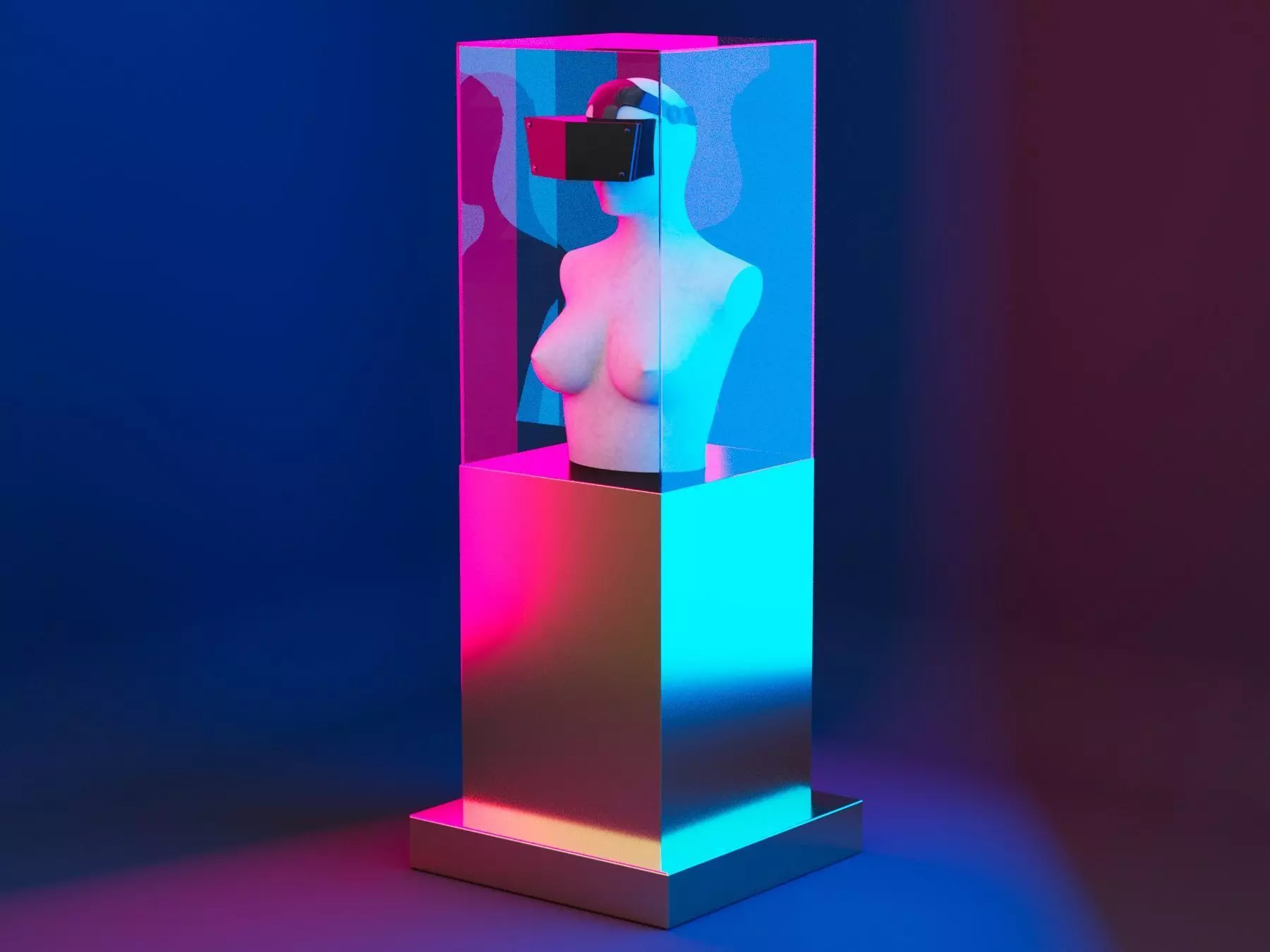 Statue Retro VR 3D model_0