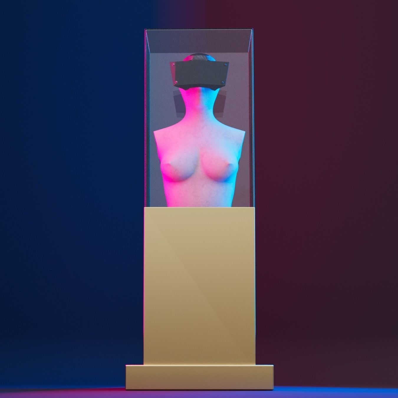 Statue Retro VR 3D model_1