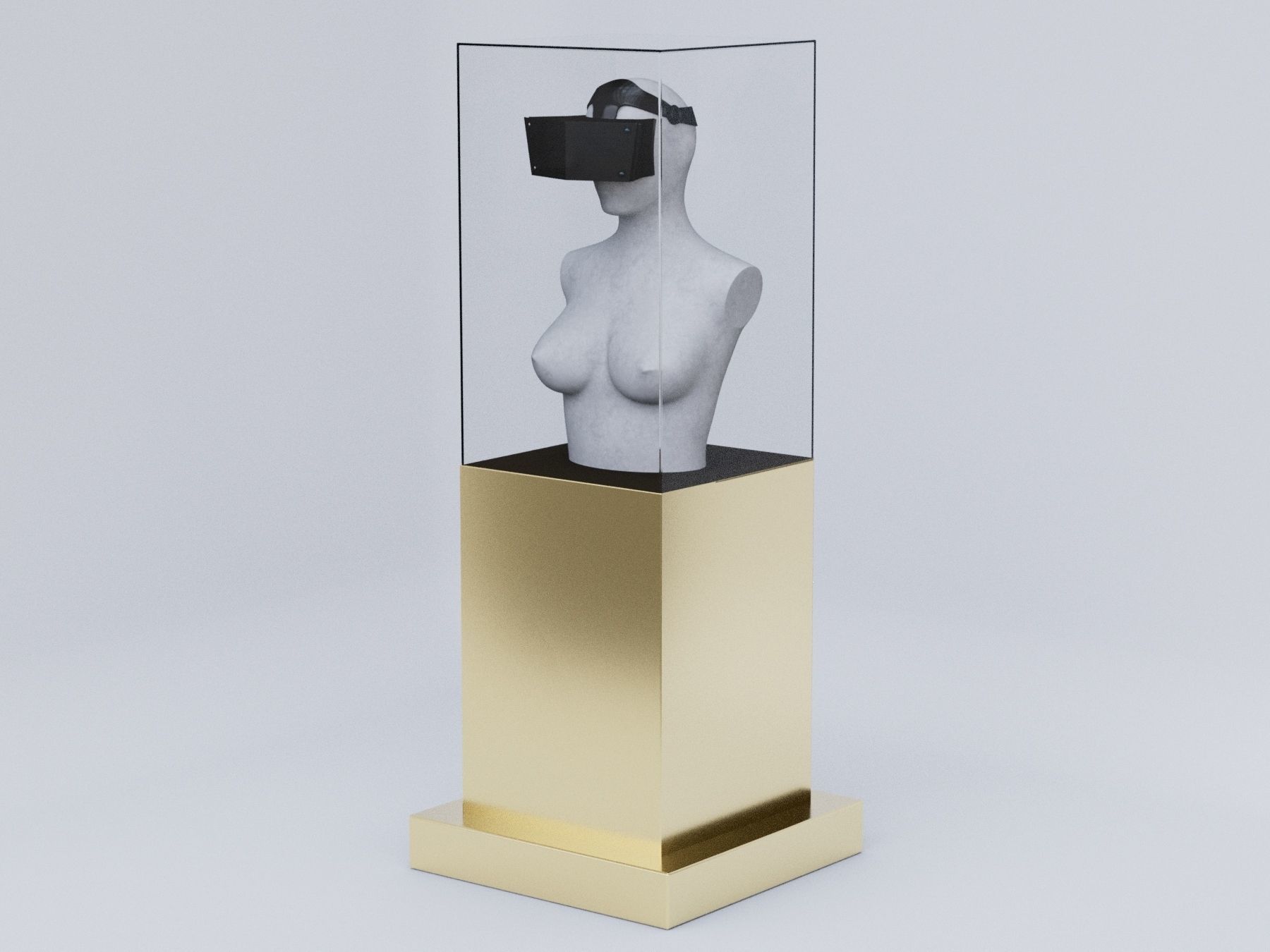 Statue Retro VR 3D model_4