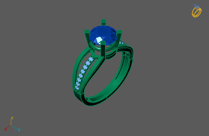 Single Stone Diamond Engagement Wedding Ring 3DM 55 3D print model_4