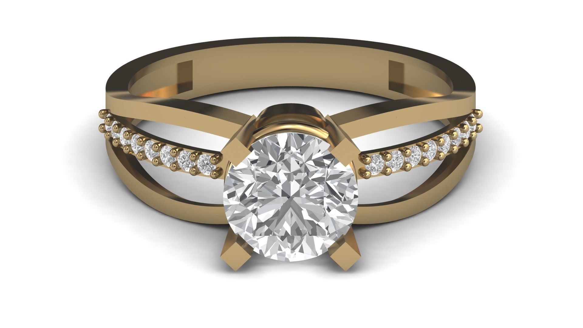 Single Stone Diamond Engagement Wedding Ring 3DM 55 3D print model_8