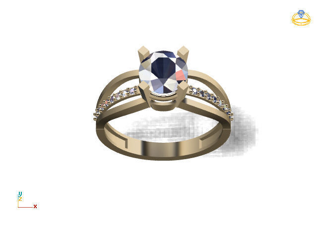 Single Stone Diamond Engagement Wedding Ring 3DM 55 3D print model_6