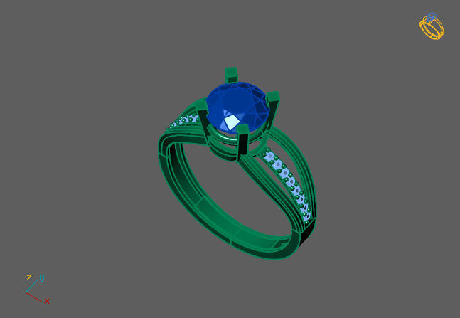 Single Stone Diamond Engagement Wedding Ring 3DM 55 3D print model_5