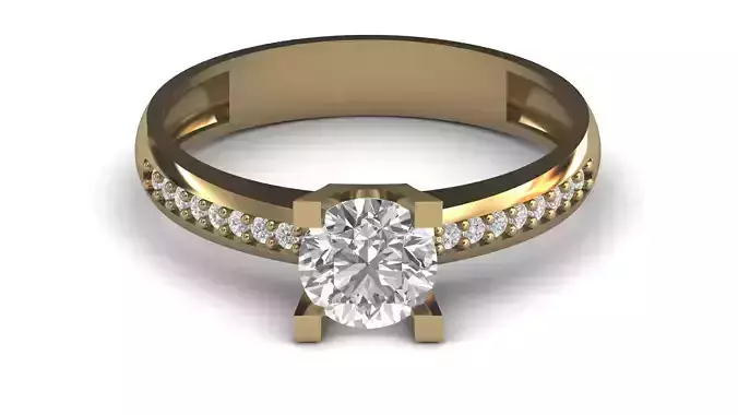 Single Stone Diamond Engagement Wedding Ring 3DM STL 54