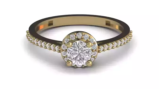 Single Stone Diamond Engagement Wedding Ring 3DM STL 51