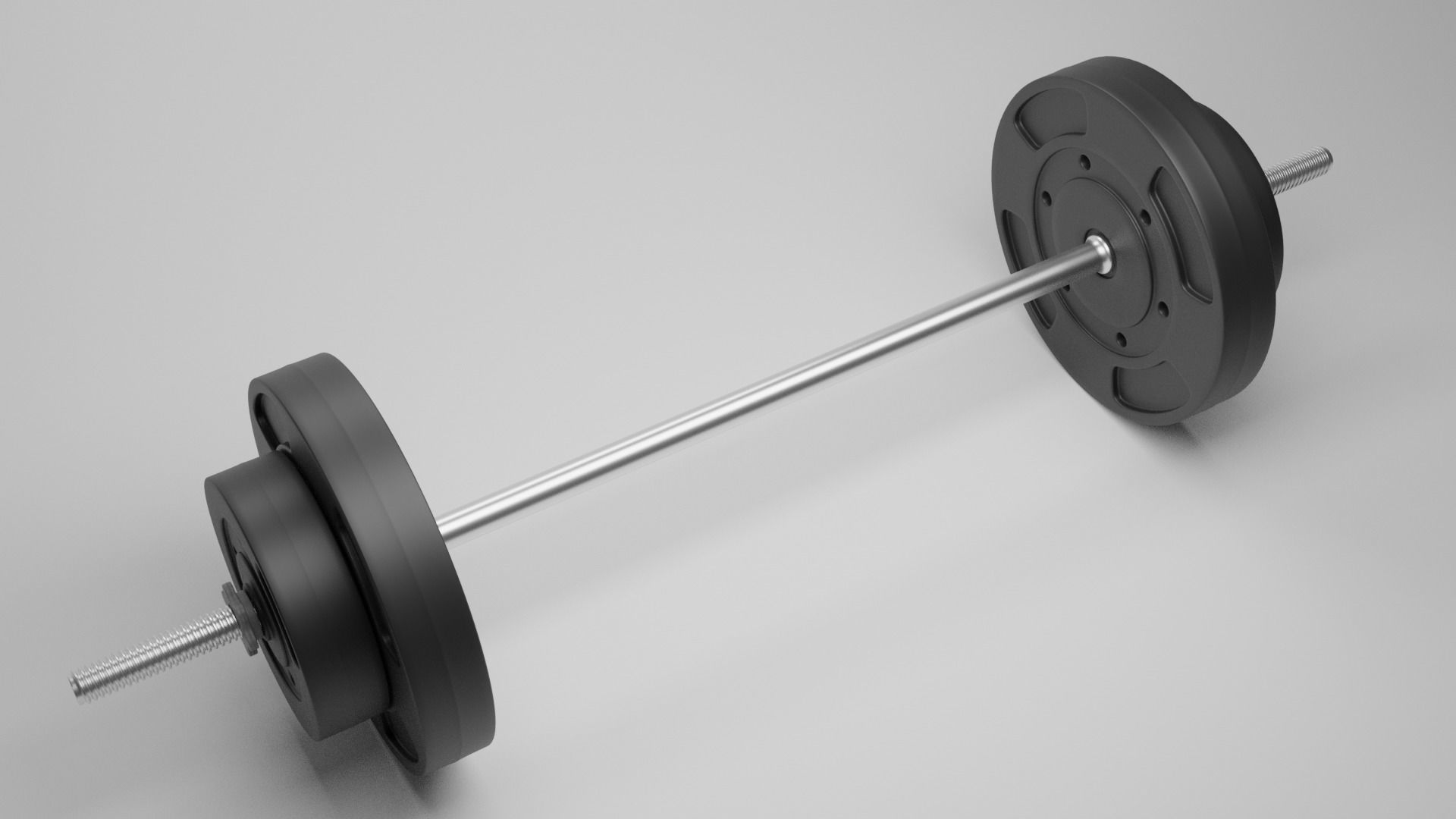 Weights Set barbell 3D model_2