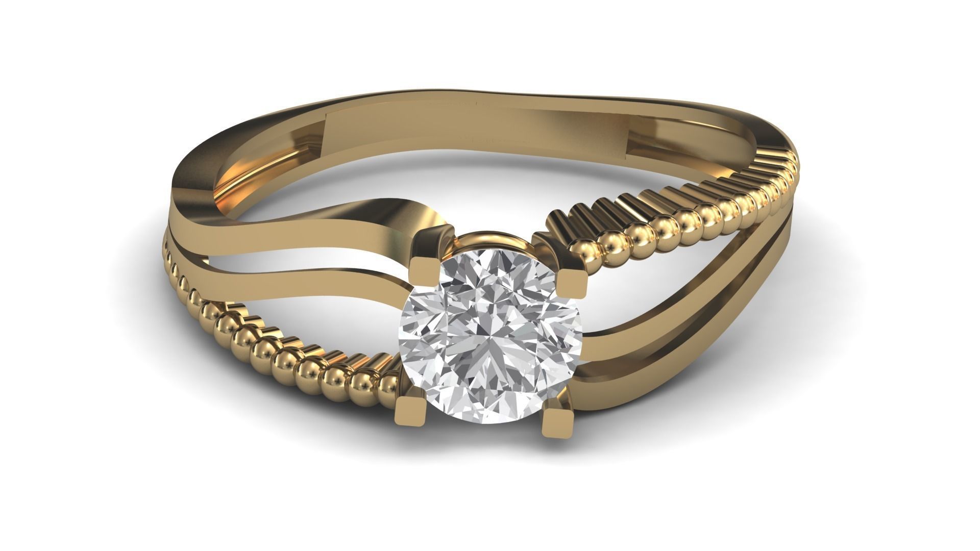 Single Stone Diamond Engagement Wedding Ring 3DM SLT 5 3D print model_8