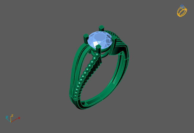 Single Stone Diamond Engagement Wedding Ring 3DM SLT 5 3D print model_4