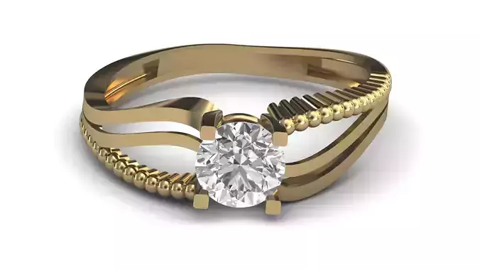 Single Stone Diamond Engagement Wedding Ring 3DM SLT 5 3D print model