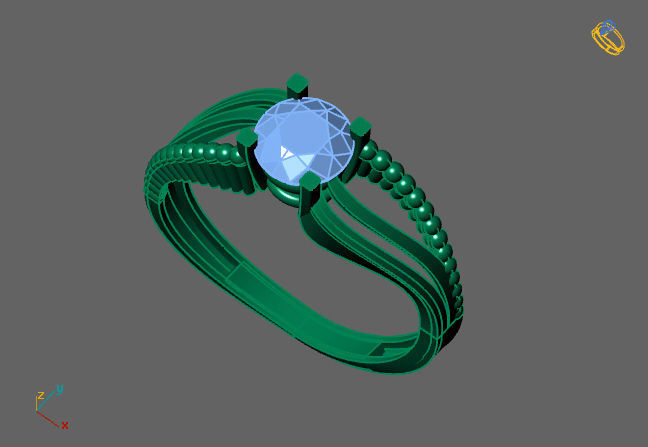 Single Stone Diamond Engagement Wedding Ring 3DM SLT 5 3D print model_5