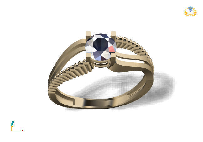 Single Stone Diamond Engagement Wedding Ring 3DM SLT 5 3D print model_6