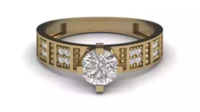 Single Stone Diamond Engagement Wedding Ring 3DM STL 48