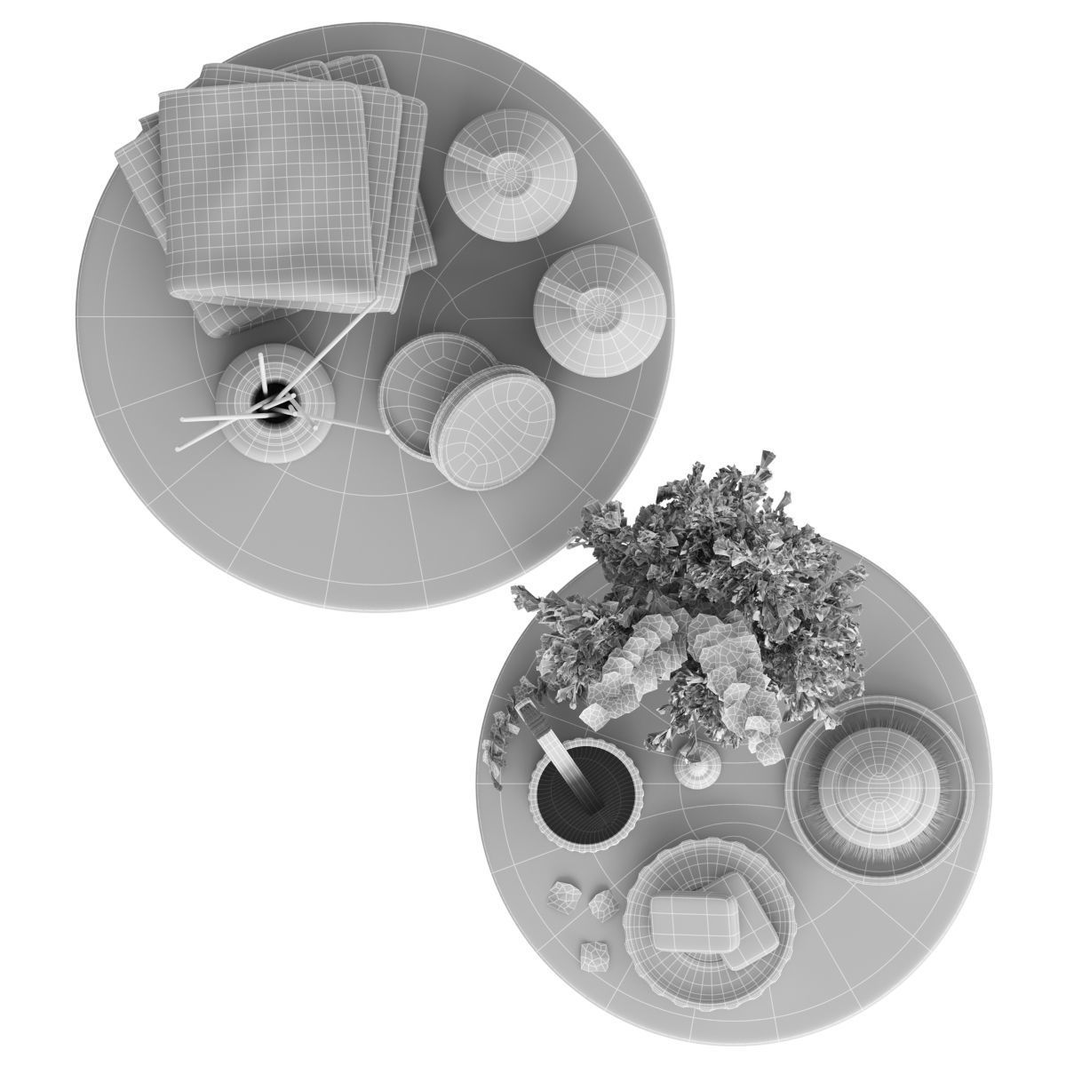 Bathroom Accessories-02-With Wooden Stools 3D model_10