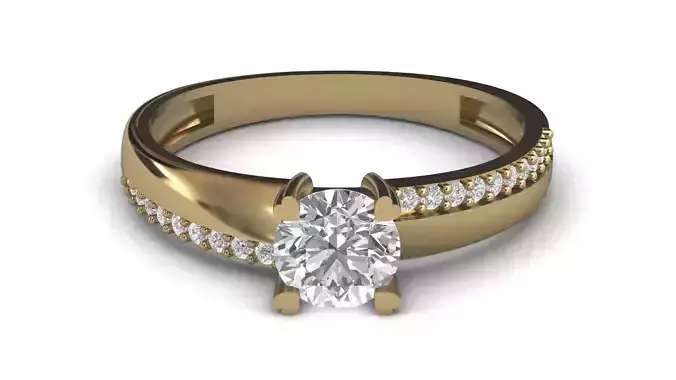 Single Stone Diamond Engagement Wedding Ring 3DM STL 47