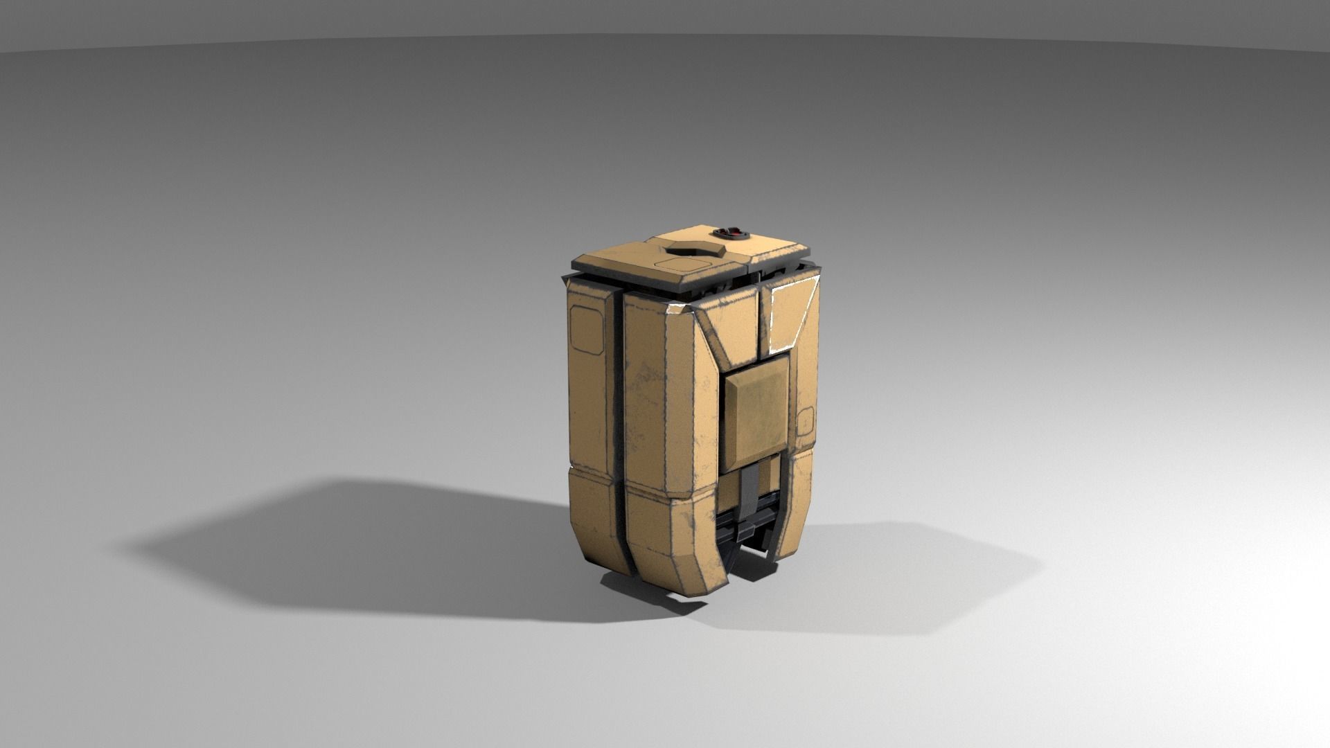 Military low-poly folding sentry gun with animation Free low-poly 3D model_2