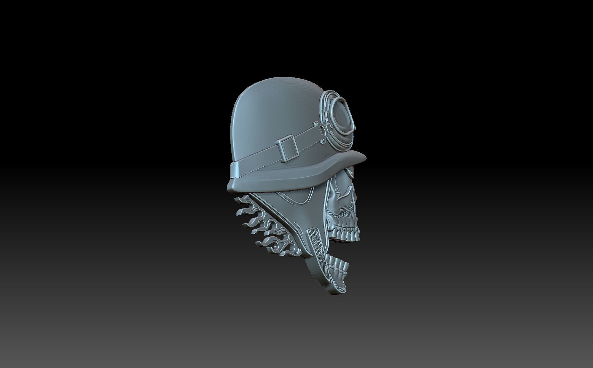 Skull in helmet 3D print model_5