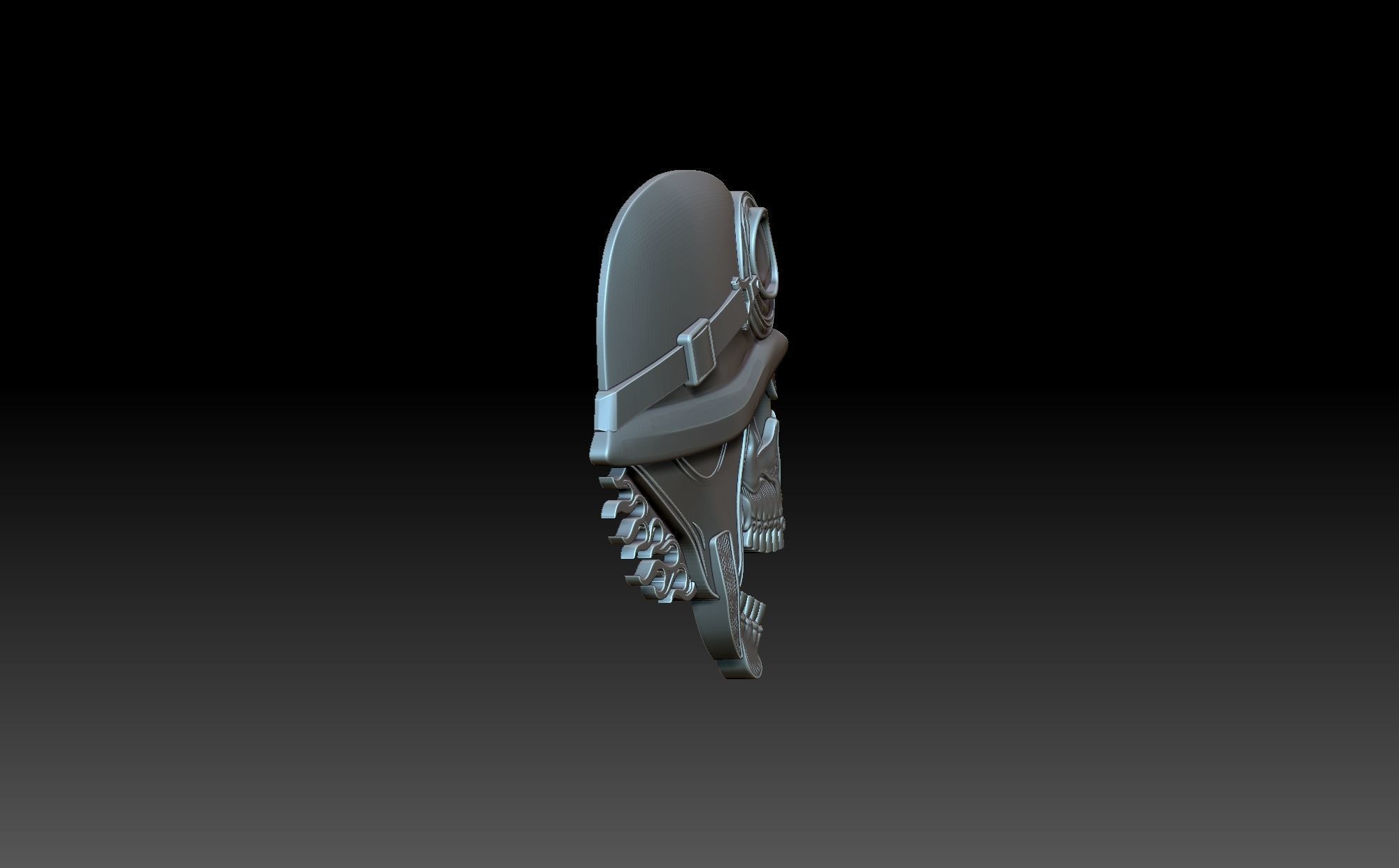 Skull in helmet 3D print model_6