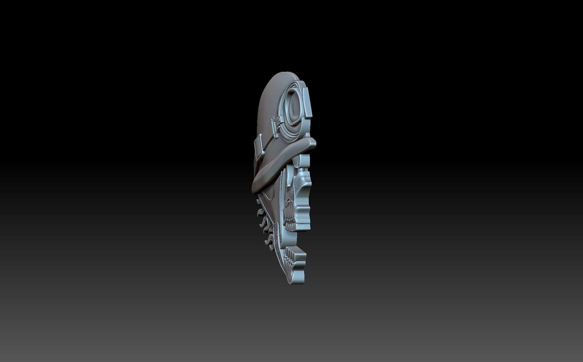 Skull in helmet 3D print model_2