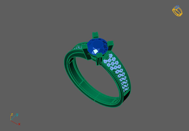 Single Stone Diamond Engagement Wedding Ring 3DM 44 3D print model_5