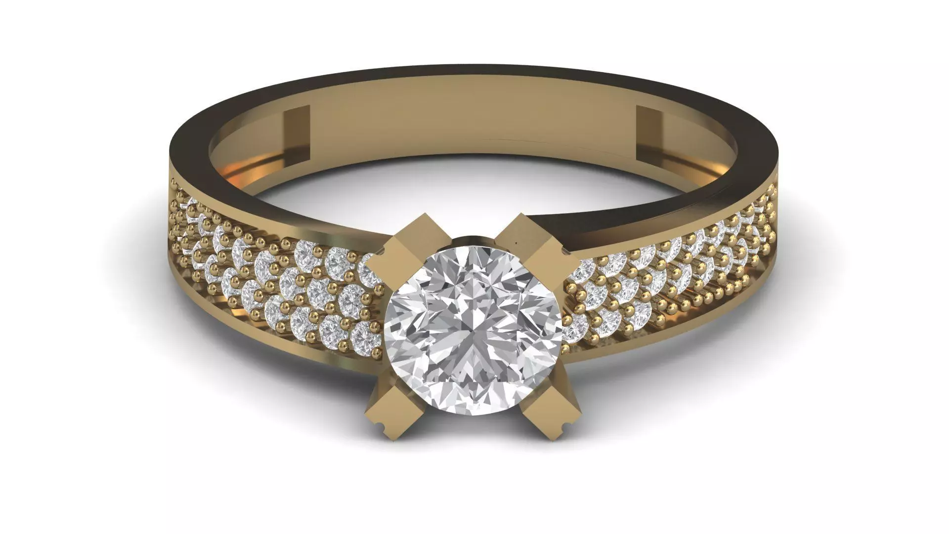 Single Stone Diamond Engagement Wedding Ring 3DM 44 3D print model_0