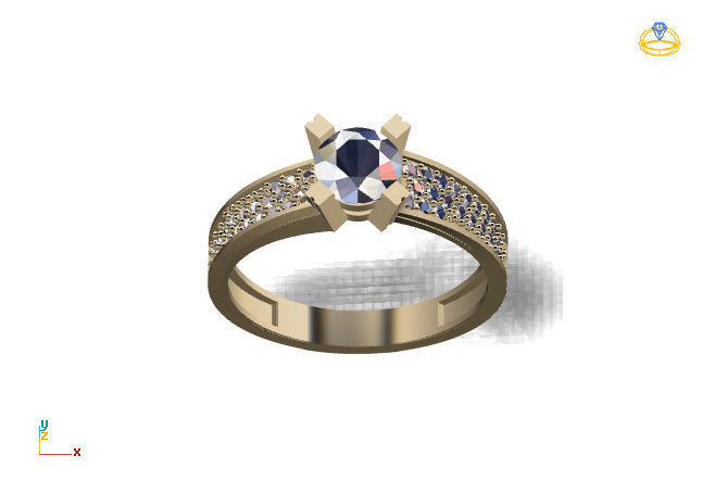 Single Stone Diamond Engagement Wedding Ring 3DM 44 3D print model_6