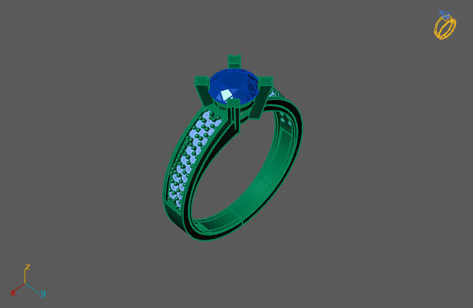 Single Stone Diamond Engagement Wedding Ring 3DM 44 3D print model_4