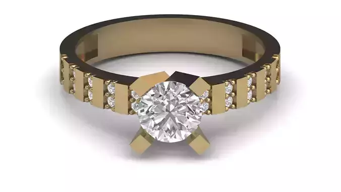 Single Stone Diamond Engagement Wedding Ring 3DM STL 40