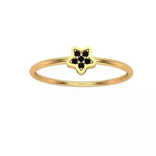 Jewelry gold star ring with stones