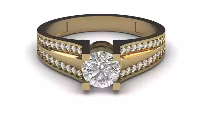 Single Stone Diamond Engagement Wedding Ring 3DM 36 3D print model