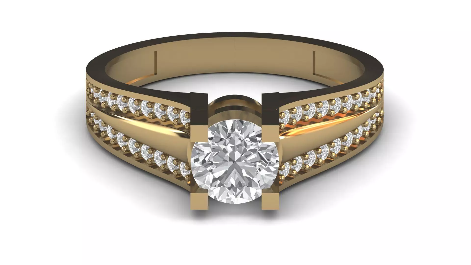 Single Stone Diamond Engagement Wedding Ring 3DM 36 3D print model_0