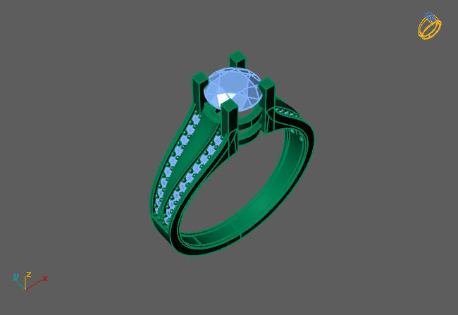 Single Stone Diamond Engagement Wedding Ring 3DM 36 3D print model_4