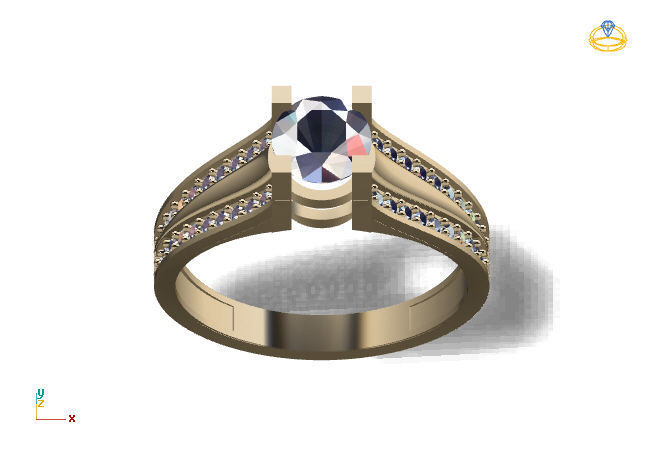 Single Stone Diamond Engagement Wedding Ring 3DM 36 3D print model_6