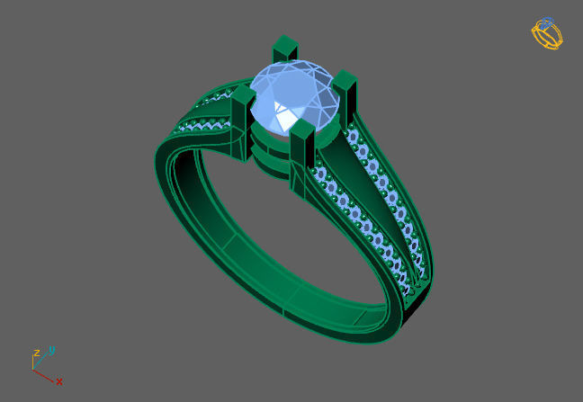 Single Stone Diamond Engagement Wedding Ring 3DM 36 3D print model_5