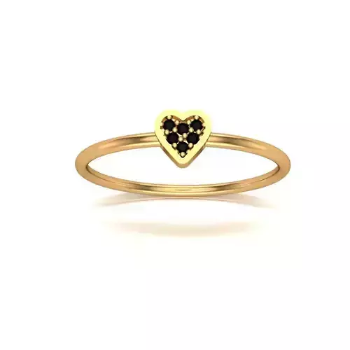 Jewelry gold heart ring with stones