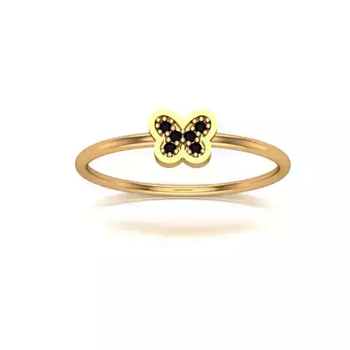 Jewelry gold butterfly ring with diamonds