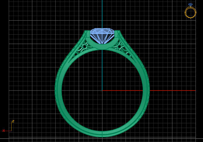 Single Stone Diamond Engagement Wedding Ring 3DM 34 3D print model_7