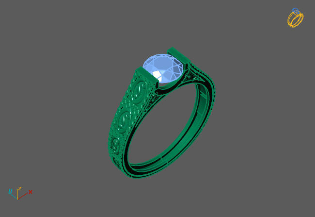 Single Stone Diamond Engagement Wedding Ring 3DM 34 3D print model_4