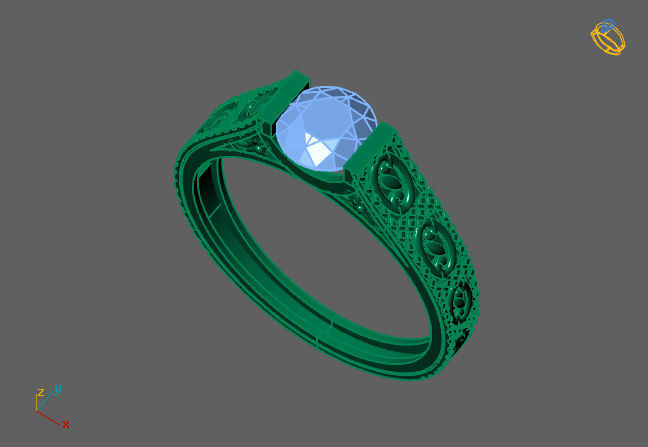 Single Stone Diamond Engagement Wedding Ring 3DM 34 3D print model_5