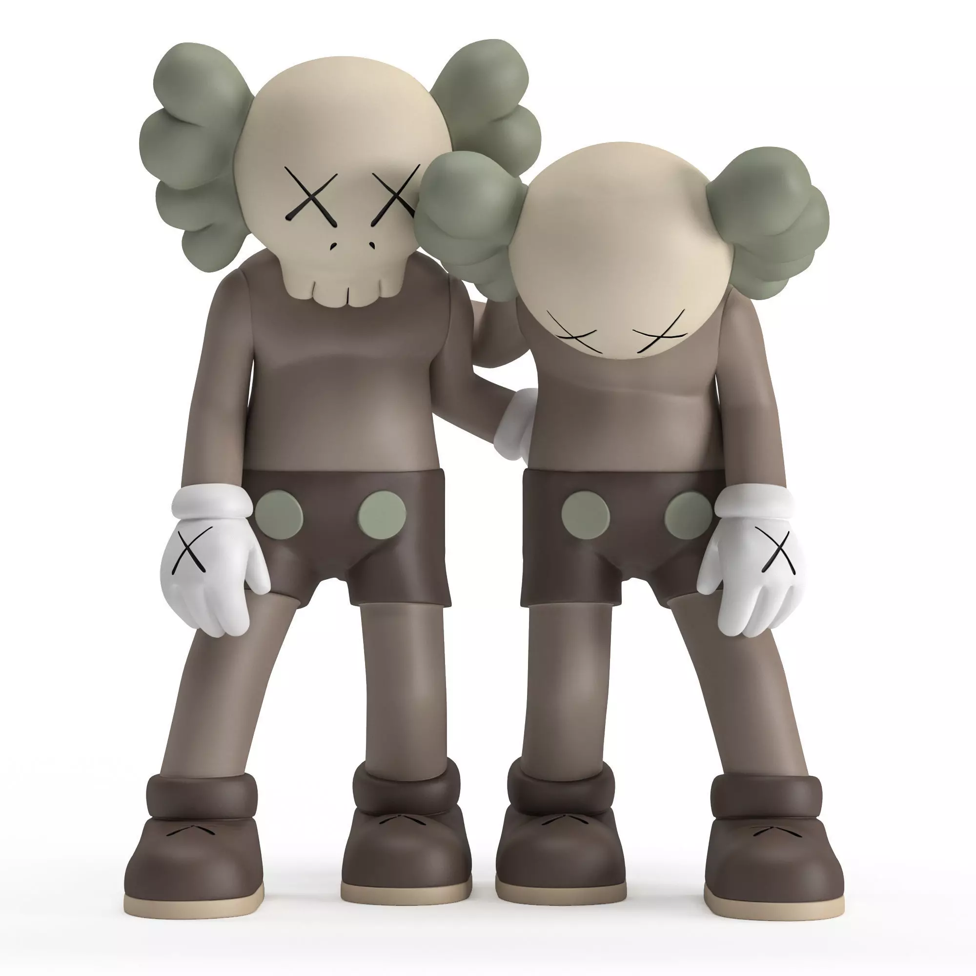 Kaws 1 two kawaii figurines 3D model_0