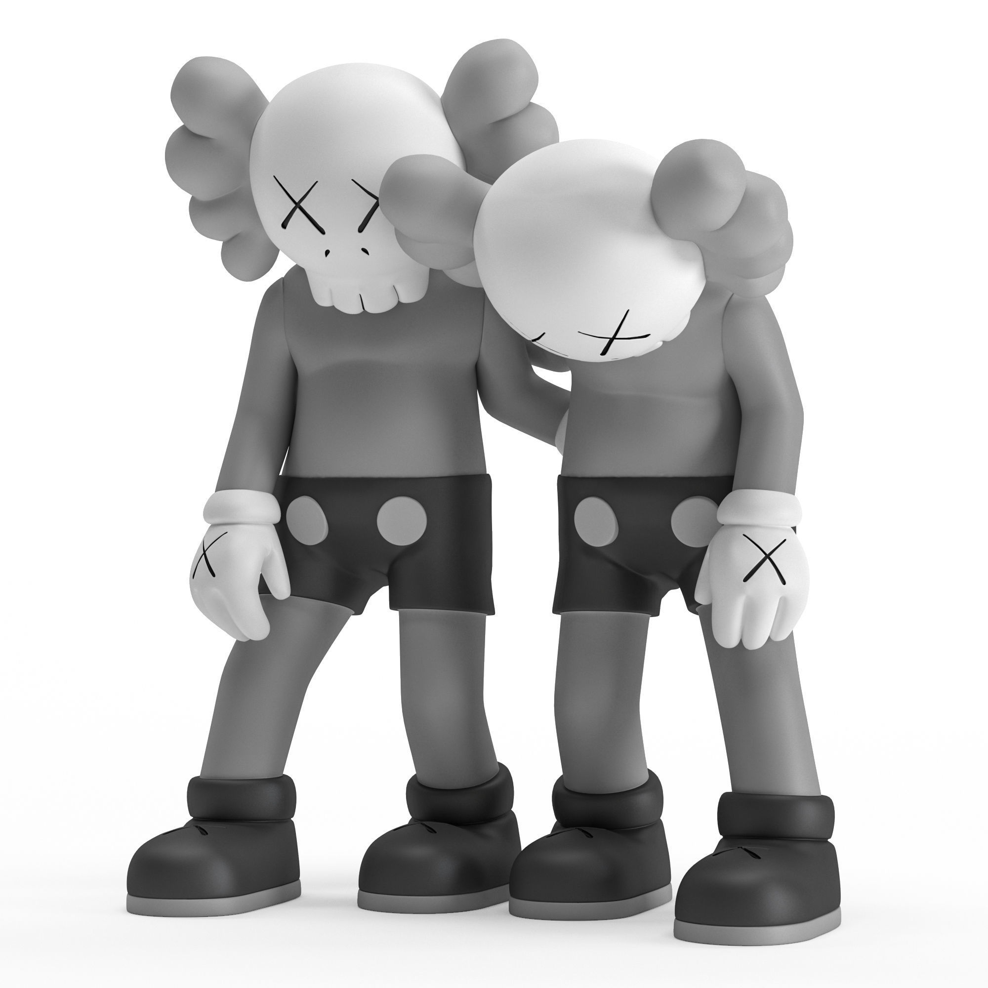 Kaws 1 two kawaii figurines 3D model_5