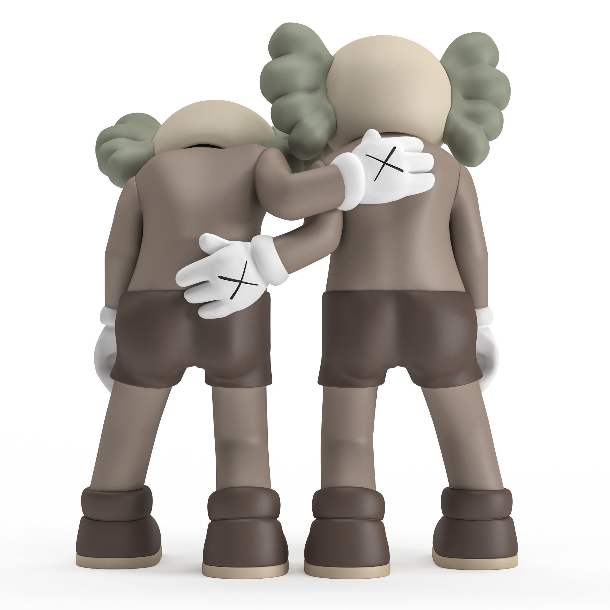 Kaws 1 two kawaii figurines 3D model_1