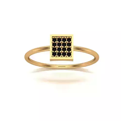 Jewelry square diamond ring gold