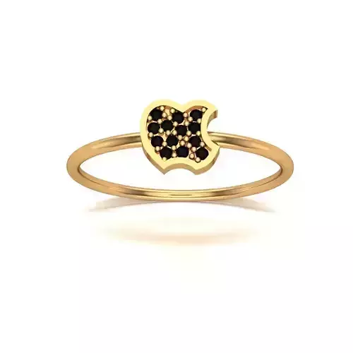 Jewelry apple shaped gold ring with diamonds