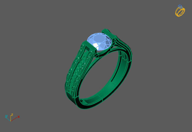 Single Stone Diamond Engagement Wedding Ring 3DM 30 3D print model_3